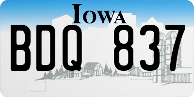 IA license plate BDQ837