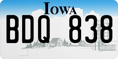 IA license plate BDQ838