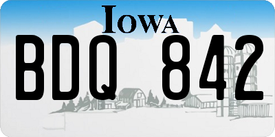 IA license plate BDQ842