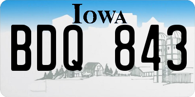 IA license plate BDQ843