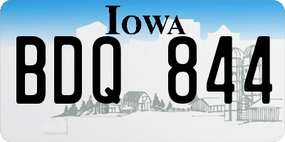 IA license plate BDQ844