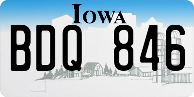 IA license plate BDQ846
