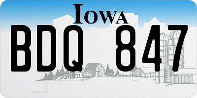 IA license plate BDQ847