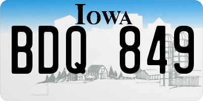 IA license plate BDQ849