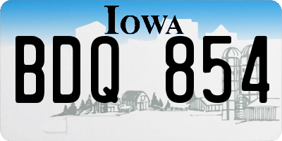 IA license plate BDQ854