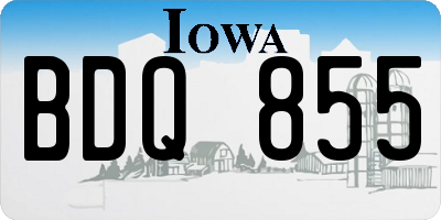 IA license plate BDQ855