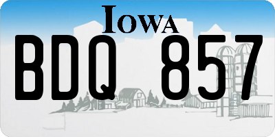 IA license plate BDQ857