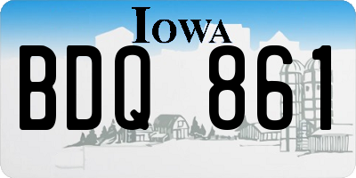 IA license plate BDQ861