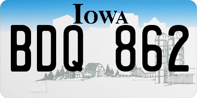 IA license plate BDQ862