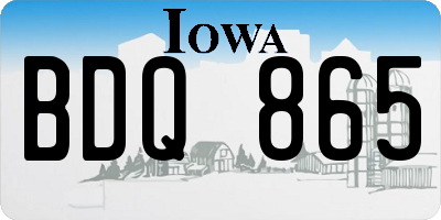 IA license plate BDQ865