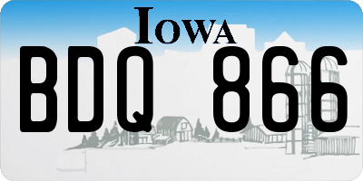 IA license plate BDQ866