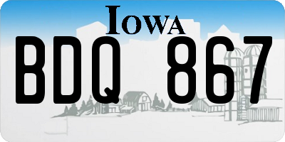 IA license plate BDQ867