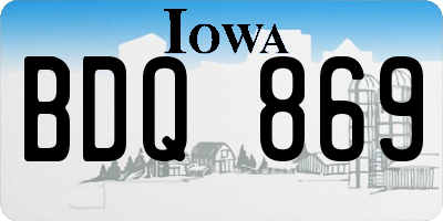 IA license plate BDQ869