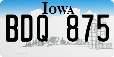 IA license plate BDQ875