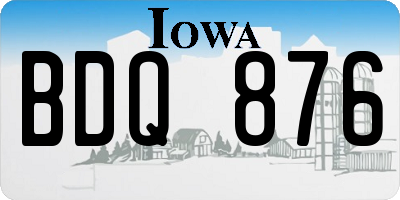 IA license plate BDQ876