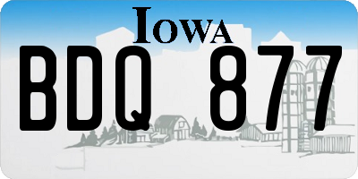 IA license plate BDQ877