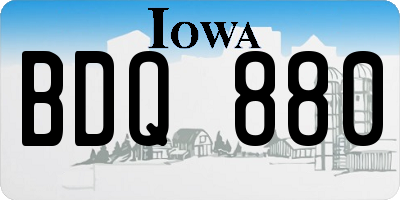IA license plate BDQ880