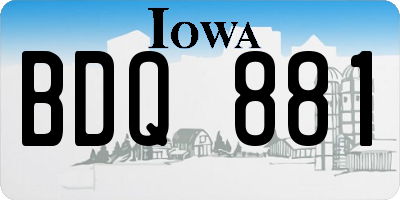 IA license plate BDQ881