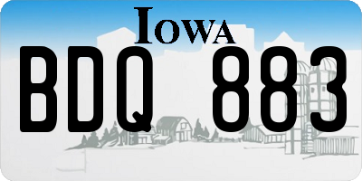 IA license plate BDQ883