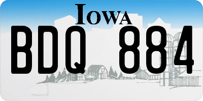 IA license plate BDQ884