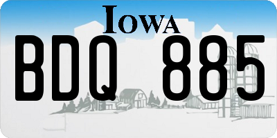 IA license plate BDQ885