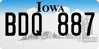 IA license plate BDQ887