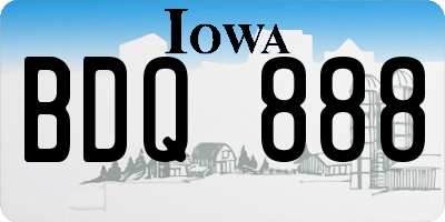 IA license plate BDQ888