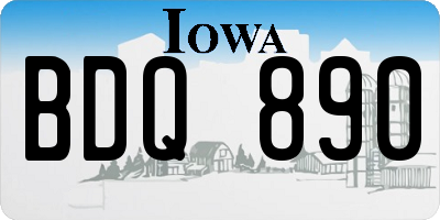IA license plate BDQ890