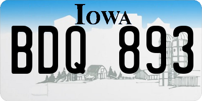 IA license plate BDQ893