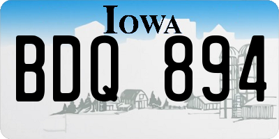 IA license plate BDQ894
