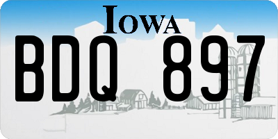 IA license plate BDQ897