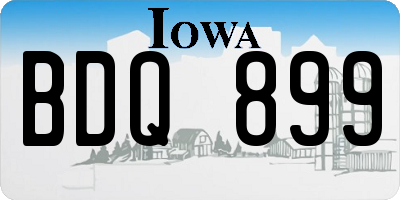 IA license plate BDQ899