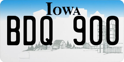IA license plate BDQ900