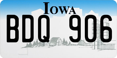 IA license plate BDQ906