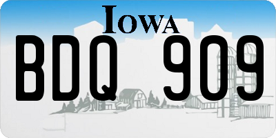 IA license plate BDQ909