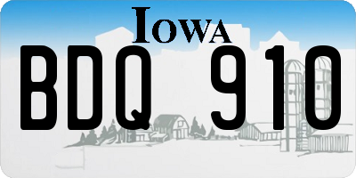 IA license plate BDQ910