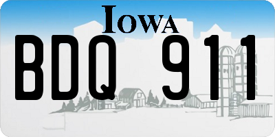 IA license plate BDQ911