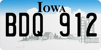 IA license plate BDQ912