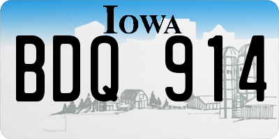 IA license plate BDQ914