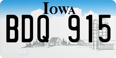 IA license plate BDQ915