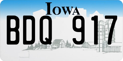 IA license plate BDQ917