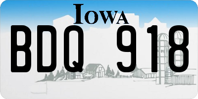 IA license plate BDQ918