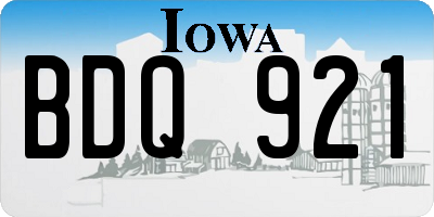 IA license plate BDQ921