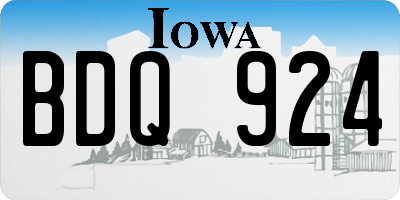 IA license plate BDQ924
