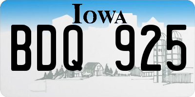 IA license plate BDQ925
