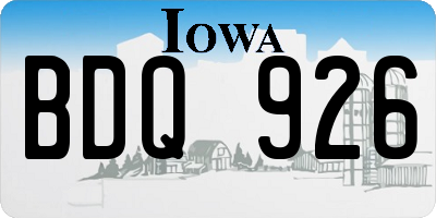 IA license plate BDQ926