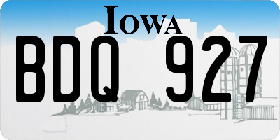 IA license plate BDQ927