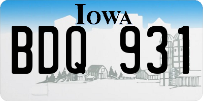 IA license plate BDQ931