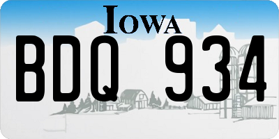 IA license plate BDQ934