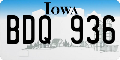 IA license plate BDQ936